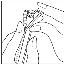 Separate the plastic wrap and remove the applicator - Illustration Separate the plastic wrap and remove the applicator - Illustration