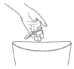 Throw away in a safe container - Illustration