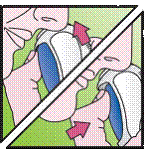 Delivering the medicine to the other nostril - Illustration Delivering the medicine to the other nostril - Illustration
