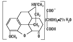 Hydrocodone bitartrate Structural Formula Illustration Hydrocodone bitartrate Structural Formula Illustration