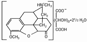 VICOPROFEN® (hydrocodone bitartrate and ibuprofen tablets) Structural Formula Illustration