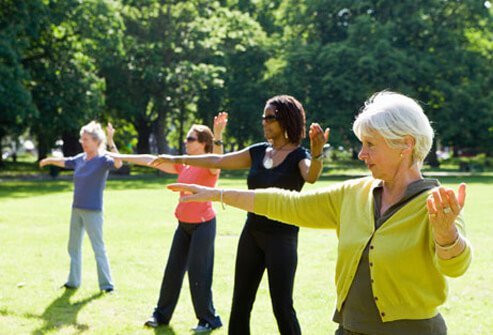 Exercise and other stress-reducing activities such as yoga, meditation, or tai chi promote feelings of wellbeing and by reducing stress may reduce the perceived severity of symptoms.