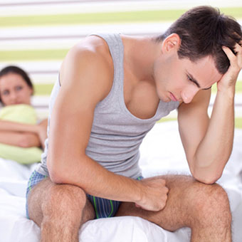 An unhappy couple deals with erectile dysfunction (ED).