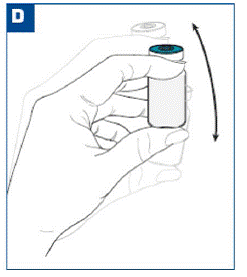 Immediately after suspension, withdraw 4.2 mL of the suspension into the syringe using the same preparation needle - Illustration