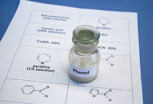 Phenols are compounds found in substances used in the lab and other products. Phenols are compounds found in substances used in the lab and other products.