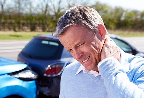 Neck pain is a common symptom of whiplash.