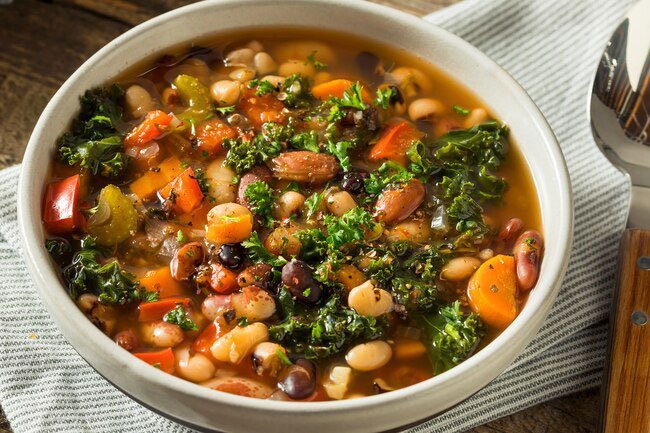 Beans are a great source of fiber. Fiber helps keep you regular and protects against some diseases.