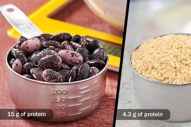 Beans are a great way to get protein that already has the fiber and carbs mixed in.