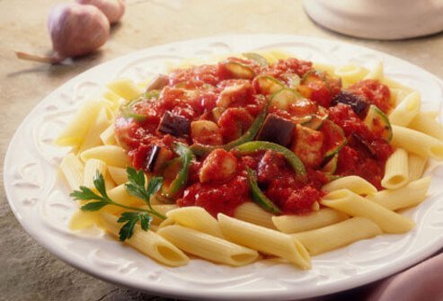 Pasta swimming in cream sauce can be an unhealthy choice.