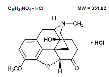 Oxycodone hydrochloride - Structural Formula Illustration