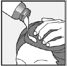 Remove the cap and apply XEGLYZE directly to dry hair and scalp - Illustration