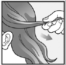 Completely cover your scalp and hair closest to the scalp first, and then apply outwards towards the ends of your hair - Illustration