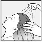 After 10 minutes, rinse XEGLYZE from your hair and scalp with warm water - Illustration