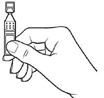 Put the remaining strip of single-use containers
back in the pouch - Illustration Put the remaining strip of single-use containers
back in the pouch - Illustration