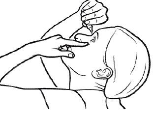 Hold the Xiidra container uprighta - Illustration Hold the Xiidra container uprighta - Illustration