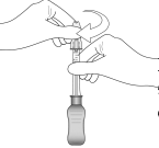 Connect the 900-µm needle to the syringe by twisting onto the syringe - Illustration