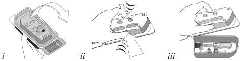Grasp and hold the long sides of the tray and invert the tray - Illustration