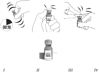 Vigorously shake the vial - Illustration