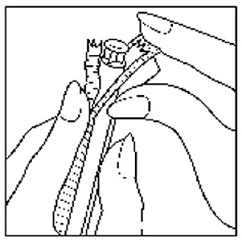 Separate the plastic wrap and remove the
applicator from the plastic wrap - Illustration