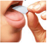 Put the ZUPLENZ film on top of your tongue - Illustration