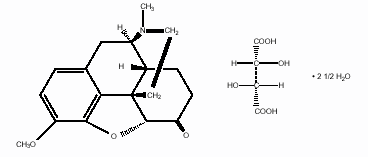 ZYDONE (Hydrocodone Bitartrate and Acetaminophen) Structural Formula Illustration