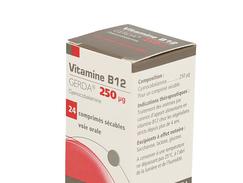 Vitamine b12 gerda 250 microgrammes, comprimé sécable, boîte de 1 flacon de 24