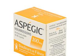 Aspegic nourrissons 100 mg, poudre pour solution buvable en sachet-dose, boîte de 20 sachets-dose