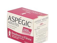 Aspegic adulte 1 000 mg poudre pour solution buvable boîte de 20 sachets-dose