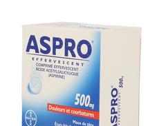 Aspro 500 effervescent, comprimé effervescent, étui de 36