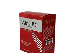 Alostil 5 %, solution pour application cutanée, étui de 3 flacons avec pulvérisateur ou tampon applicateur de 60 ml