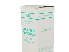 Chlorure de sodium cooper 0,9 %, solution injectable, flacon de 500 ml